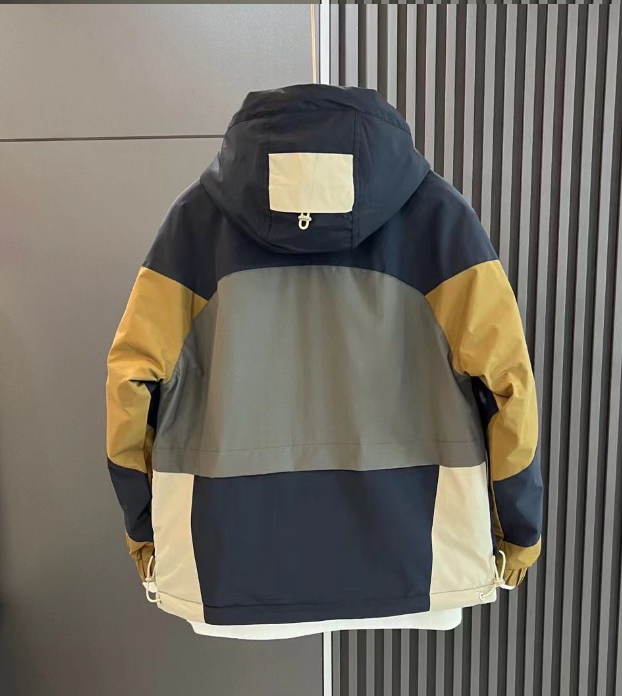 Korean Patchwork Contrast Color Bomber Jacket for Men