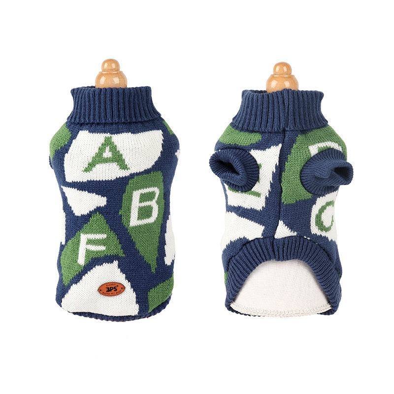 Knitted Dog Sweater with Letter Print for Small/Medium
