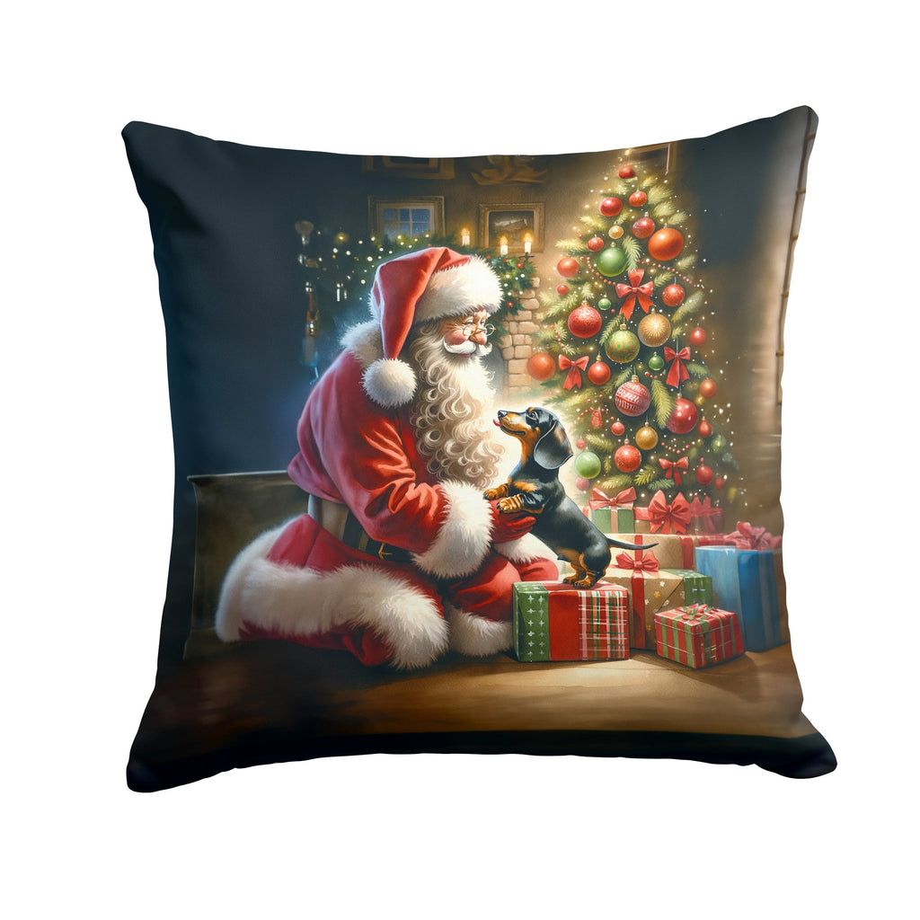 Dachshund and Santa Claus Throw Pillow