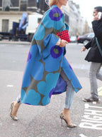 Printed Loose Windbreaker with Flared Sleeves
