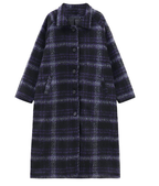 Women's Retro Plaid Woolen Coat