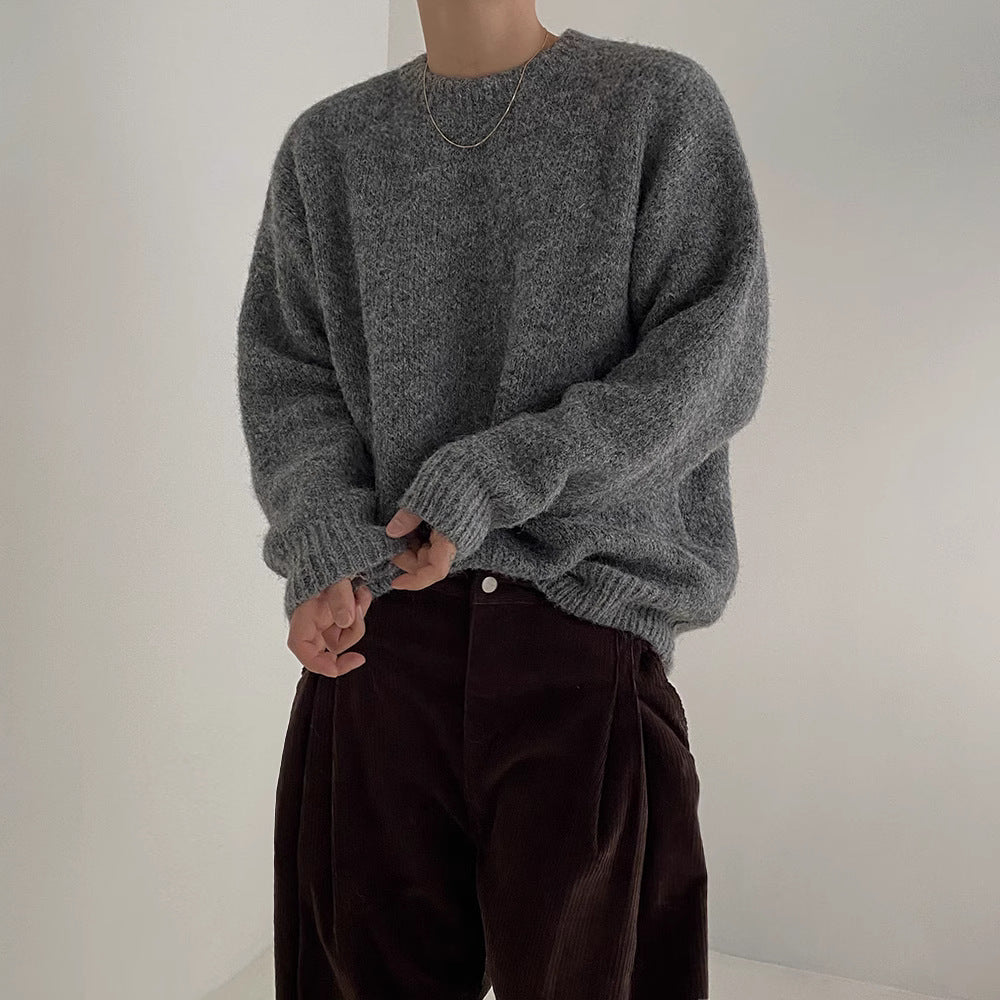 Loose Drop-Shoulder Round Neck All-Match Sweater