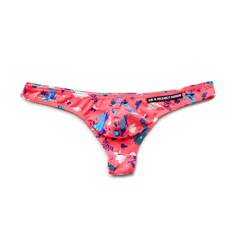 Low Waist Cartoon Print Sexy Thong for Youth
