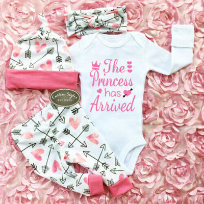 Pink Letter Bodysuit and Four-Piece Set