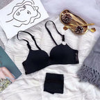 Invisible Front Closure Wireless Bra Set for Women