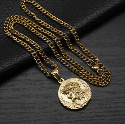 Titanium Steel Jesus Ecce Homo Pendant Necklace