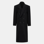 Wool Blend Suit Collar Long Coat