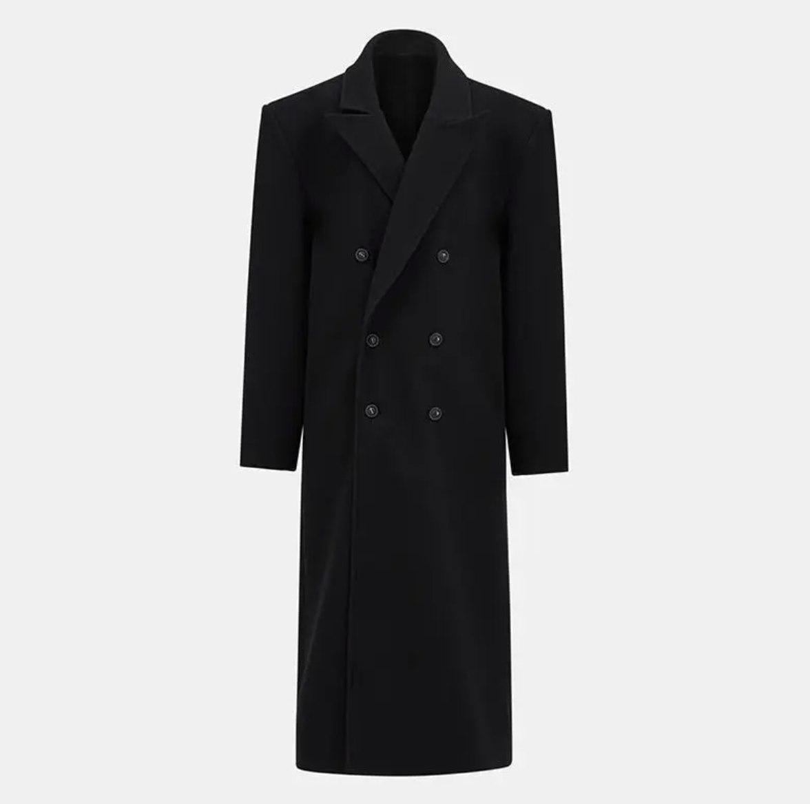 Wool Blend Suit Collar Long Coat