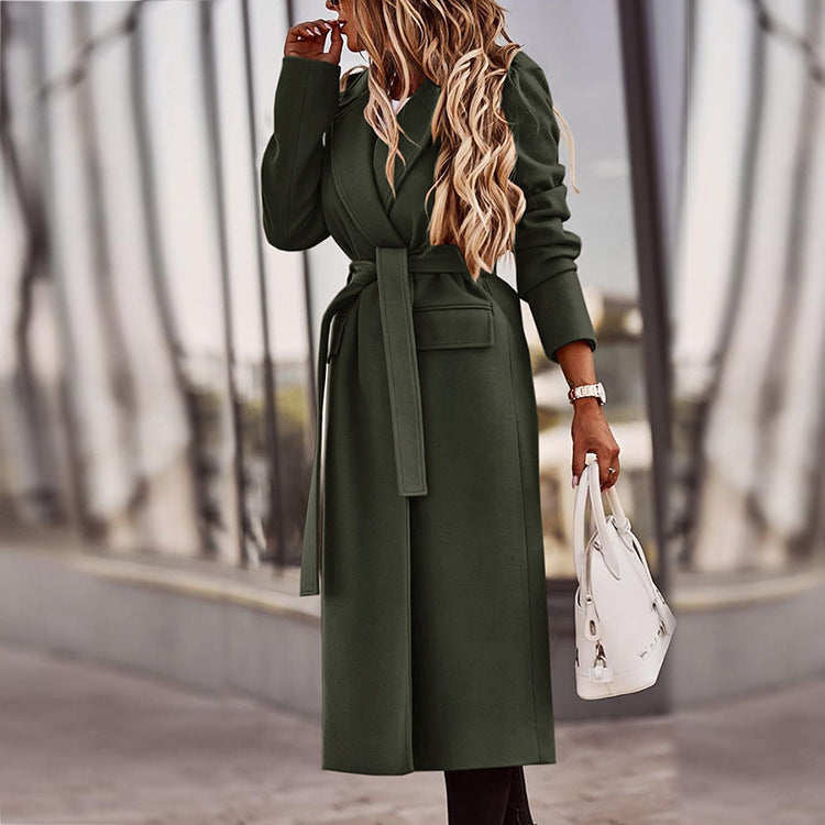 Classic Long Nizi Coat in Solid Color