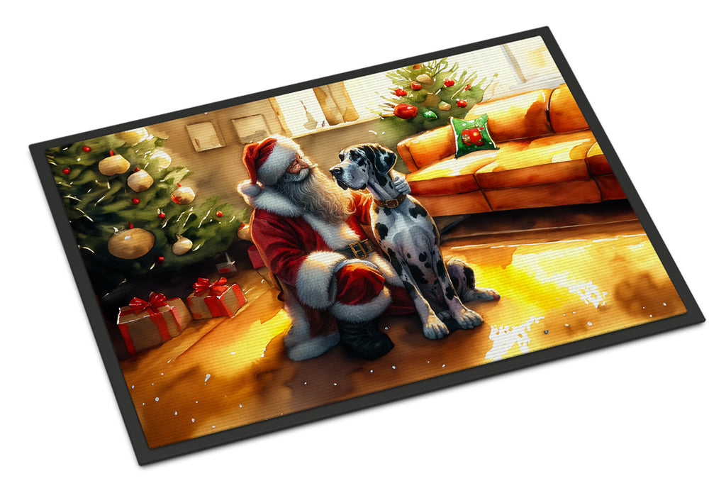 Great Dane and Santa Claus Doormat