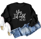 Retro Women's Cotton Crew Neck Letter Print Sweatshirt | Streetwear