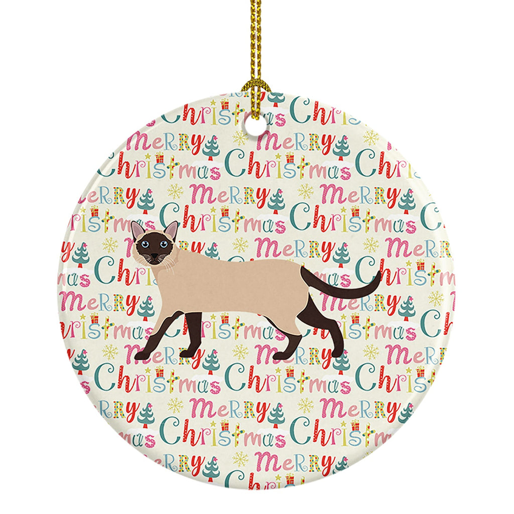 Siamese Traditional #2 Cat Christmas Ceramic Ornament