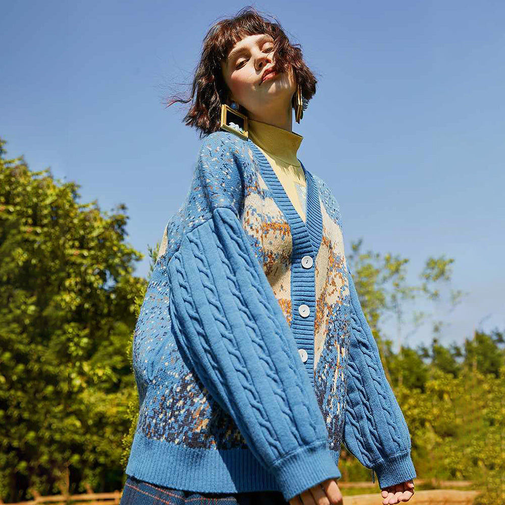 Brilliant Art Paranoia Retro Cardigan Sweater Coat