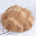 Tie-Dyed Fine Wool Beret Hat | Embroidered Cap