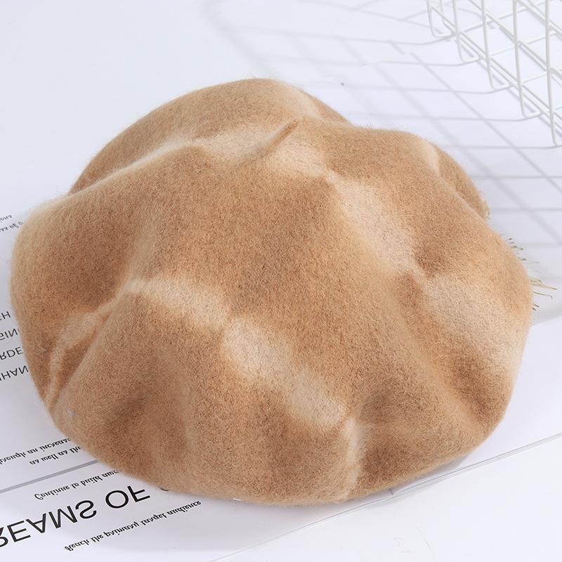 Tie-Dyed Fine Wool Beret Hat | Embroidered Cap