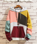 Fleece Casual Loose Color-Blocking Pullover Top | Streetwear