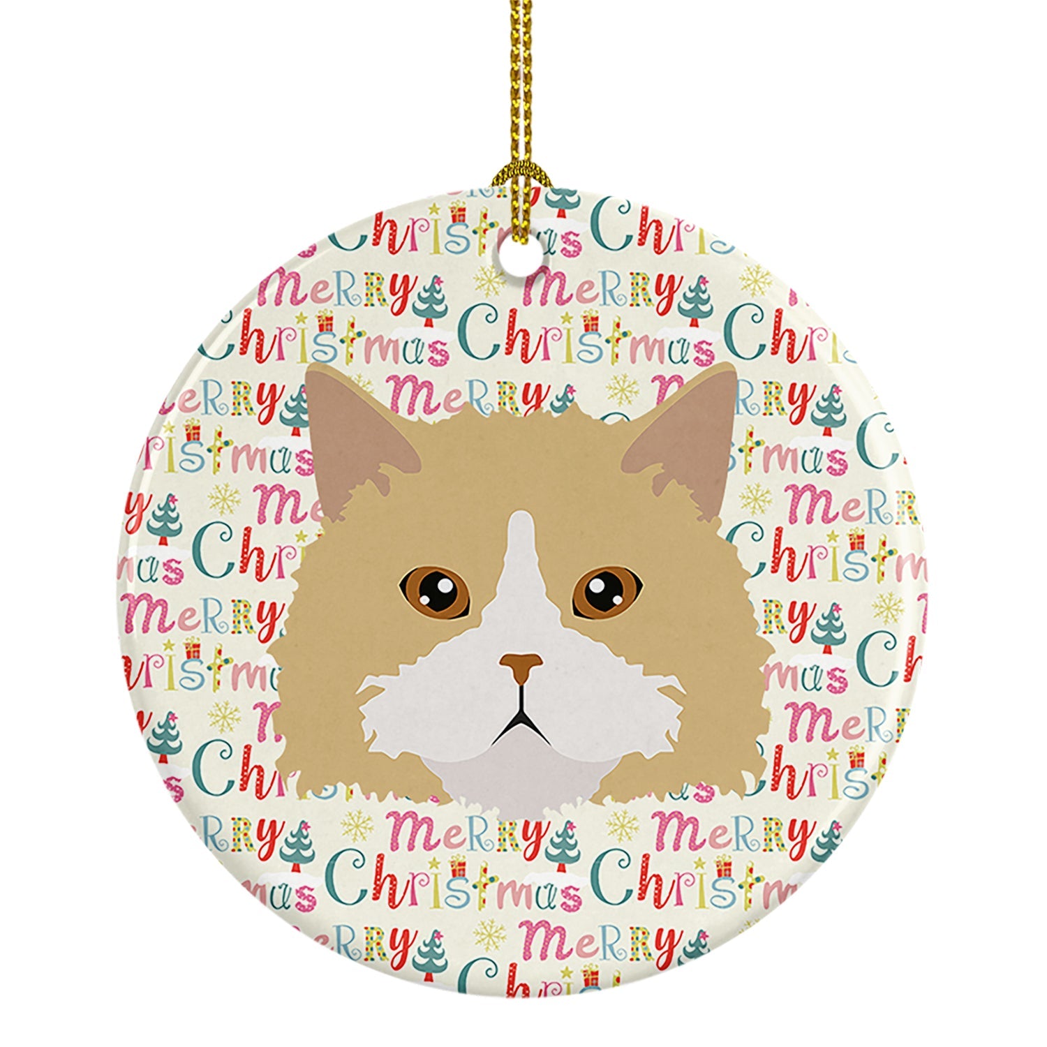Oregon Rex Cat Christmas Ceramic Ornament