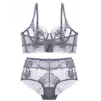 French Summer Sexy Lace Thin Lingerie Set for Women