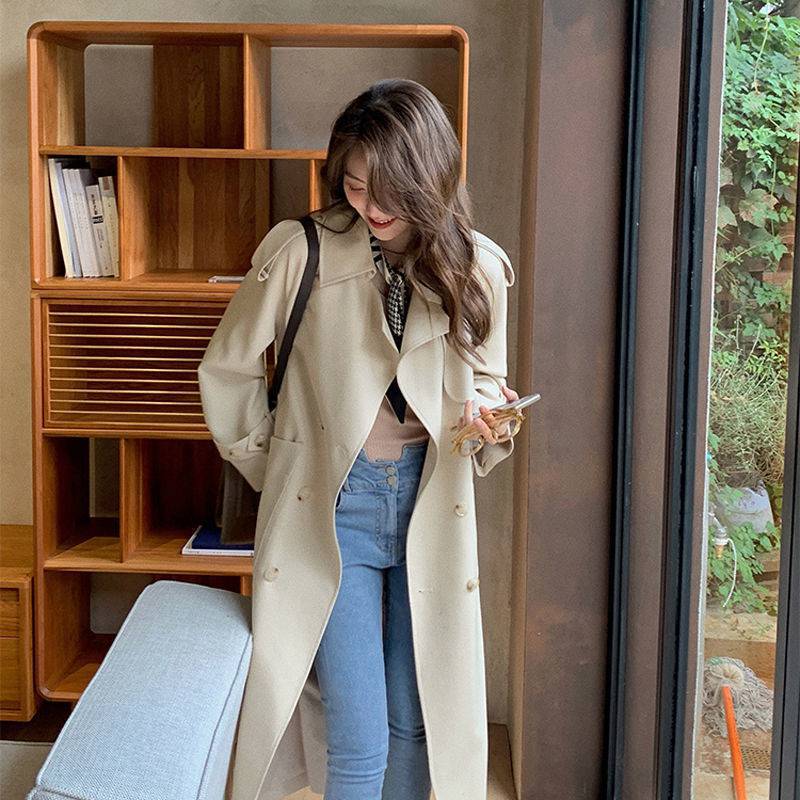 Mid-length Trench Coat for Women - Fashionable & Simple
