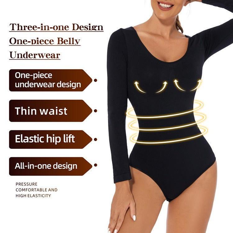 Women's Seamless Long Sleeve Corset Jumpsuit