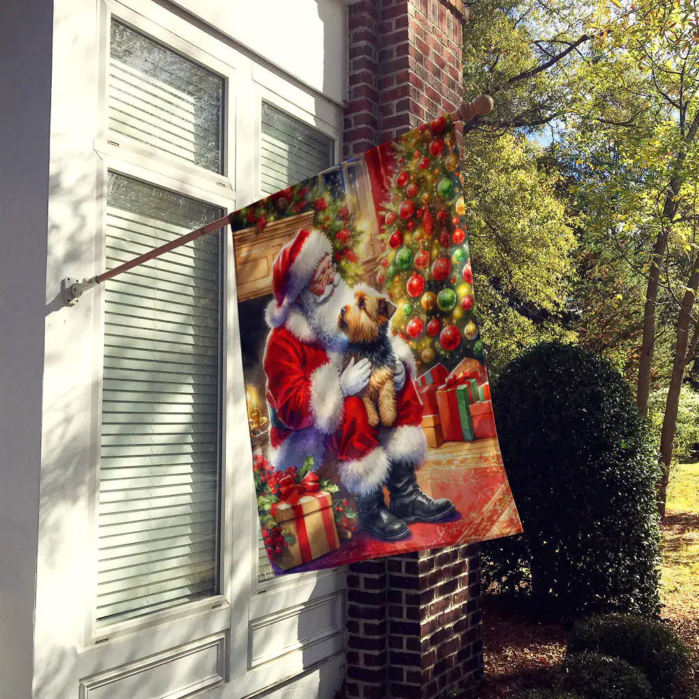 Norfolk Terrier and Santa Claus House Flag