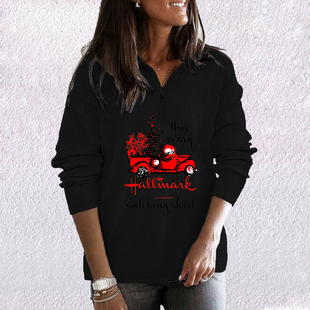 Cashmere Zipper Stand Collar Women's Loose Sweater