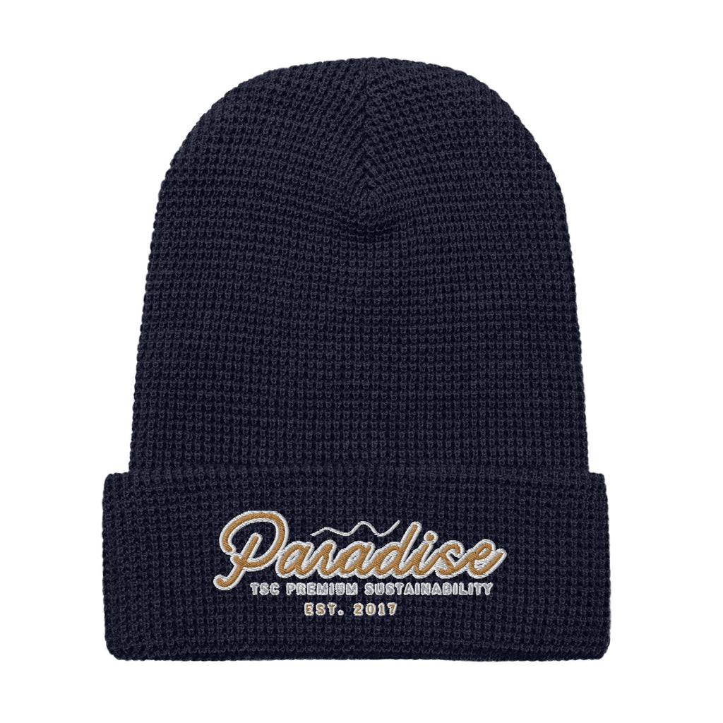 Premium Paradise Waffle Beanie | Embroidered Cap
