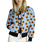 Floral Women's Spring Summer Long Sleeve Bomber Jacket