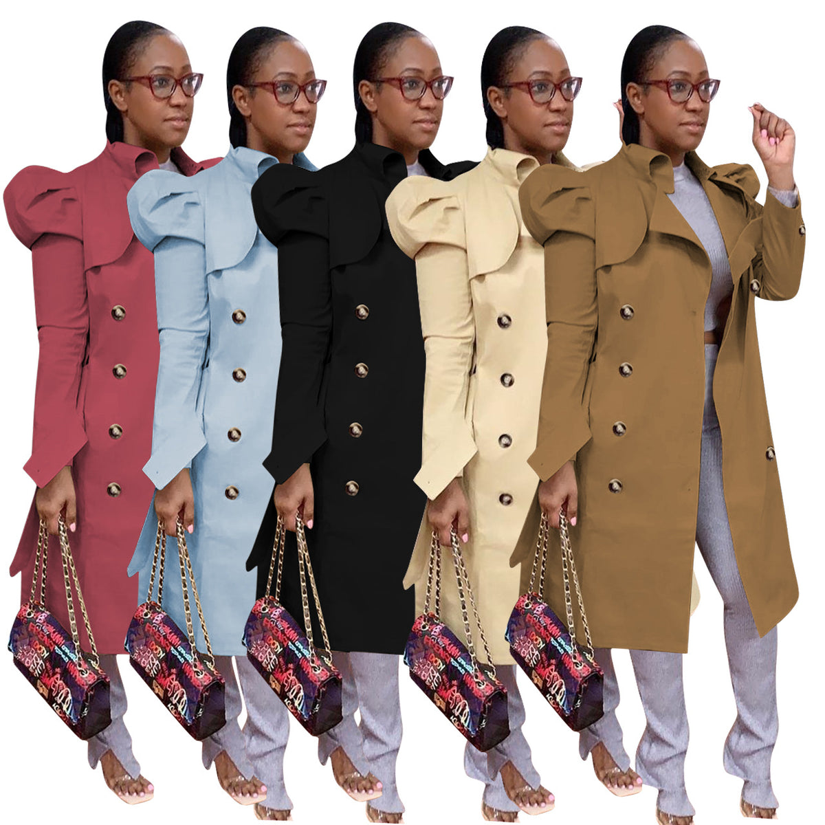 Women's Pure Color Long Trench Coat - All-Match Style