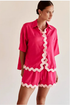Fashion Simple Cardigan Women's Wavy Stitching Fashion Suit