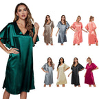 Summer Silk Women's Sleepwear and Nightgown Set