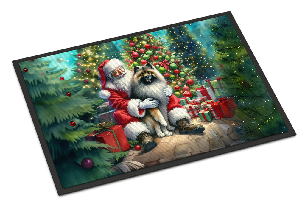Keeshond and Santa Claus Doormat