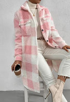 Women Long Plaid Fleece Sweatshirt | Streetwear