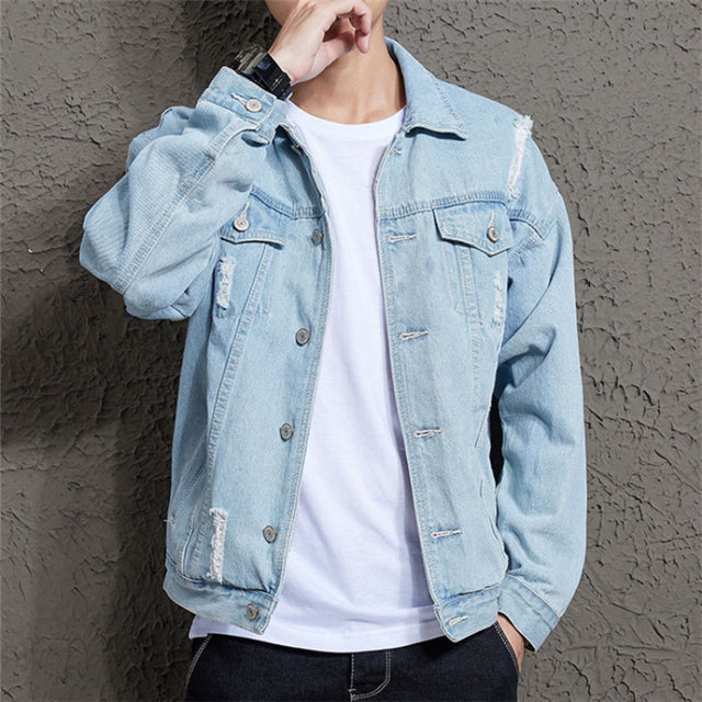Trendy Men's Casual Loose Denim Jacket for All Seasons