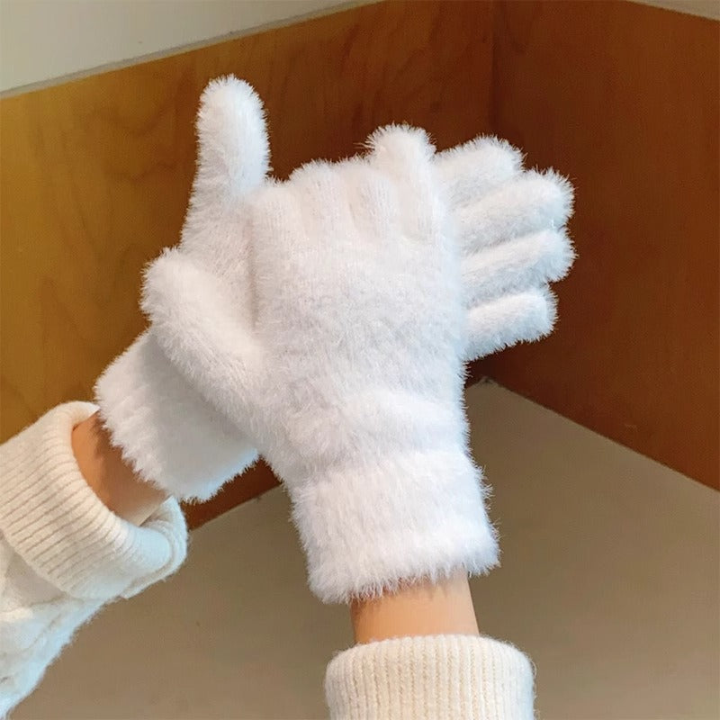 [Unpriced] Winter Simulated Rabbit Fur Gloves | Faith Accessory