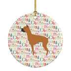 Boxer Merry Christmas Ceramic Ornament