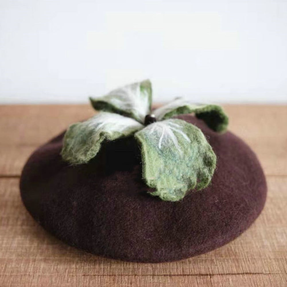 Handmade Japanese Wool Painter Hat | Embroidered Cap