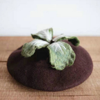 Handmade Japanese Wool Painter Hat | Embroidered Cap
