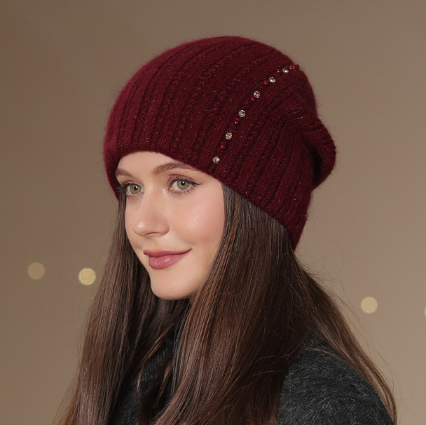 Double-Layer Knitted Wool Warm Fashion Hat | Embroidered Cap
