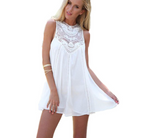 Lace Panel Chiffon Sleeveless Dress