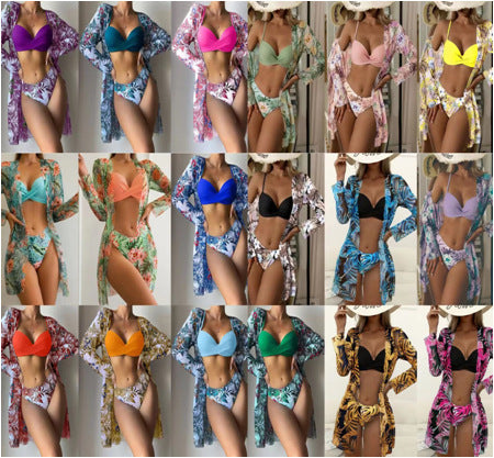 2023 Tian Sheng Women's 3-Piece Bikini Set with Cover-up