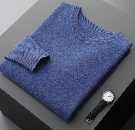 Men's Round Neck Pure Cashmere Sweater