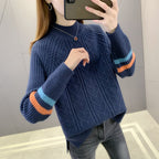Warm Knit Sweater for Women - Half High Collar Pullover | Streetwear