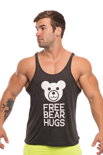 D.M Men's Tank Top with Bear Cartoon Print