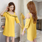 2020 Summer Fashion Off-Shoulder T-Shirt Dress (Plus Size) | Streetwear