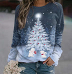 3D Digital Print Christmas Women's Sweater with Snowman