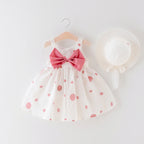 Girls' Sleeveless Dress with Bow Detail