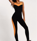 Mesh Panel Sports Jumpsuit - Yoga Bodysuit