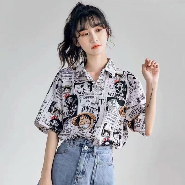 Anime One Piece Luffy Casual Couple Cardigan Top