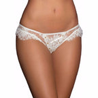 Plus Size White Ribbon Lace Panties for Women